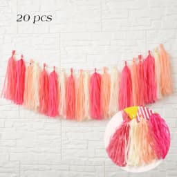 20pcs Multicolor DIY Tissue Paper Tassel Garland Sets Baby Shower Anniversary Birthday Party Wedding Decoration Crafts Supplies