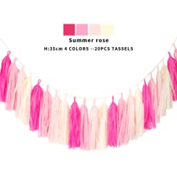 20pcs Multicolor DIY Tissue Paper Tassel Garland Sets Baby Shower Anniversary Birthday Party Wedding Decoration Crafts Supplies