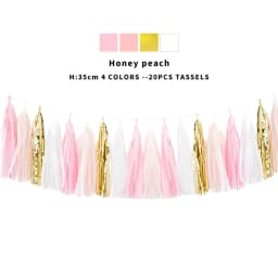 20pcs Multicolor DIY Tissue Paper Tassel Garland Sets Baby Shower Anniversary Birthday Party Wedding Decoration Crafts Supplies