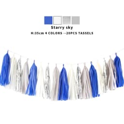 20pcs Multicolor DIY Tissue Paper Tassel Garland Sets Baby Shower Anniversary Birthday Party Wedding Decoration Crafts Supplies