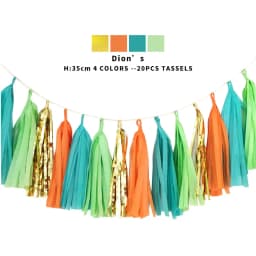 20pcs Multicolor DIY Tissue Paper Tassel Garland Sets Baby Shower Anniversary Birthday Party Wedding Decoration Crafts Supplies