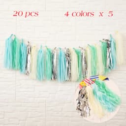 20pcs Multicolor DIY Tissue Paper Tassel Garland Sets Baby Shower Anniversary Birthday Party Wedding Decoration Crafts Supplies