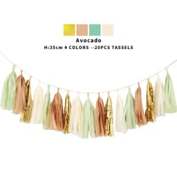 20pcs Multicolor DIY Tissue Paper Tassel Garland Sets Baby Shower Anniversary Birthday Party Wedding Decoration Crafts Supplies