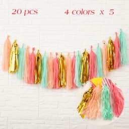 20pcs Multicolor DIY Tissue Paper Tassel Garland Sets Baby Shower Anniversary Birthday Party Wedding Decoration Crafts Supplies