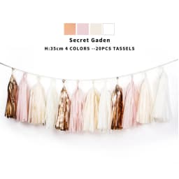 20pcs Multicolor DIY Tissue Paper Tassel Garland Sets Baby Shower Anniversary Birthday Party Wedding Decoration Crafts Supplies