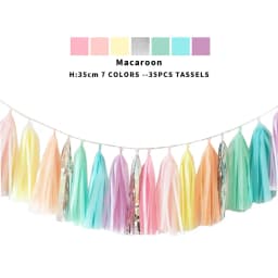 20pcs Multicolor DIY Tissue Paper Tassel Garland Sets Baby Shower Anniversary Birthday Party Wedding Decoration Crafts Supplies
