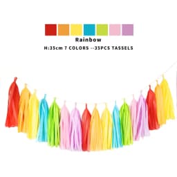20pcs Multicolor DIY Tissue Paper Tassel Garland Sets Baby Shower Anniversary Birthday Party Wedding Decoration Crafts Supplies
