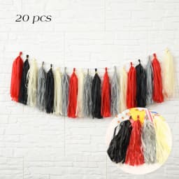 20pcs Multicolor DIY Tissue Paper Tassel Garland Sets Baby Shower Anniversary Birthday Party Wedding Decoration Crafts Supplies