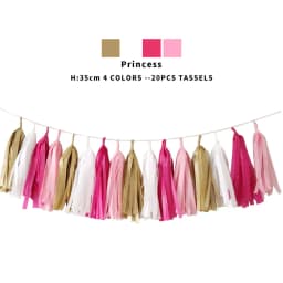 20pcs Multicolor DIY Tissue Paper Tassel Garland Sets Baby Shower Anniversary Birthday Party Wedding Decoration Crafts Supplies