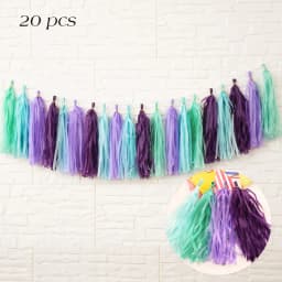 20pcs Multicolor DIY Tissue Paper Tassel Garland Sets Baby Shower Anniversary Birthday Party Wedding Decoration Crafts Supplies