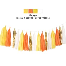 20pcs Multicolor DIY Tissue Paper Tassel Garland Sets Baby Shower Anniversary Birthday Party Wedding Decoration Crafts Supplies