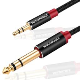 SHULIANCABLE 3.5mm to 6.35mm Stereo Audio Cable, 6.35 1/4" Male to 3.5 1/8" Male TRS Stereo Audio Cable for Guitar,iPod, Laptop,