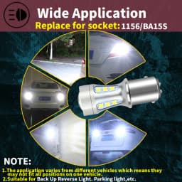 2x P21W BA15S LED Canbus 1156 BAY15D 1157 P21/5W LED Bulbs T15 R5W Car Lights 6500K White Brake Lights Reverse Lamp DRL T20 7443