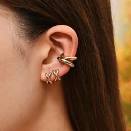Punk Gold Plated Silver Color Mixing Metal Criss-cross Earrings for Women Geometric Small Ear Bone Aros Huggie Hoops Jewelry