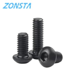 ISO7380 M2 M2.5 M3 M4 M5 M6 Round Black 10.9 Grade Hex Screws Hexagon Screw Cap Socket Button Head Allen Furniture Bolt