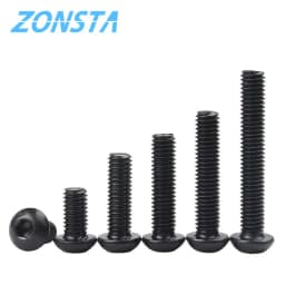 ISO7380 M2 M2.5 M3 M4 M5 M6 Round Black 10.9 Grade Hex Screws Hexagon Screw Cap Socket Button Head Allen Furniture Bolt