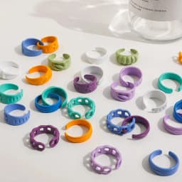 2021 New Trendy Hand-painted Candy Color Dripping Oil Geometric Chain Rings for Women Multicolor Irregular Open Rings Jewelry