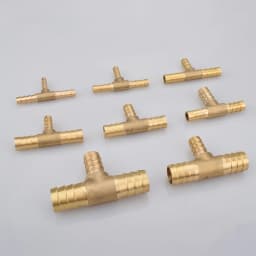 4 5 6 8 10 12 14 16 19mm Equal Reudcing Hose Barb Tee 3 Ways Brass Pipe Fitting Connector Splitter Coupler Adapter Water Gas Oil