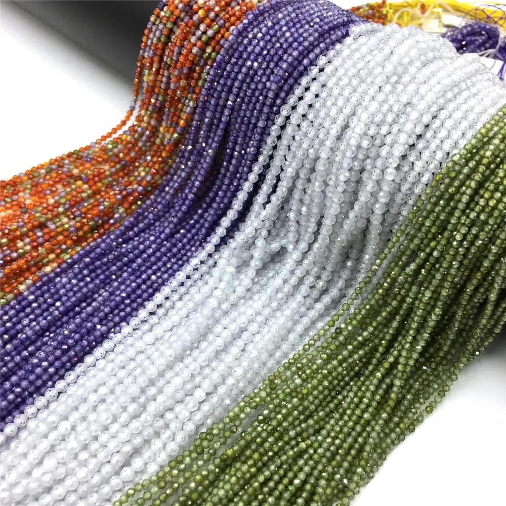 Natural Zircon Beads 2 3 4mm Tiny Stone Loose Spacer Bead For Necklace Bracelets Accessories Jewelry Making 15.5" Strand
