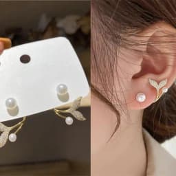 New Imitation Pearl Stud Earrings for Women Geometric Crystal Zircon Stars Earring Birthday Party Banquet Jewelry