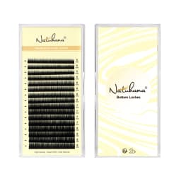 NATUHANA Bottom Eyelash Extension Individual Natural Soft Under Eyelashes J Curl 5-8 Mix Synthetic Mink Lower Lashes for Makeup