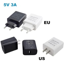 5V 1A 2A 3A Travel USB Adapter Phone Charger Power Supply Adapter Wall Desktop Charging Power Bank EU/US/AU Plug N11 Black White