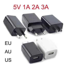5V 1A 2A 3A Travel USB Adapter Phone Charger Power Supply Adapter Wall Desktop Charging Power Bank EU/US/AU Plug N11 Black White