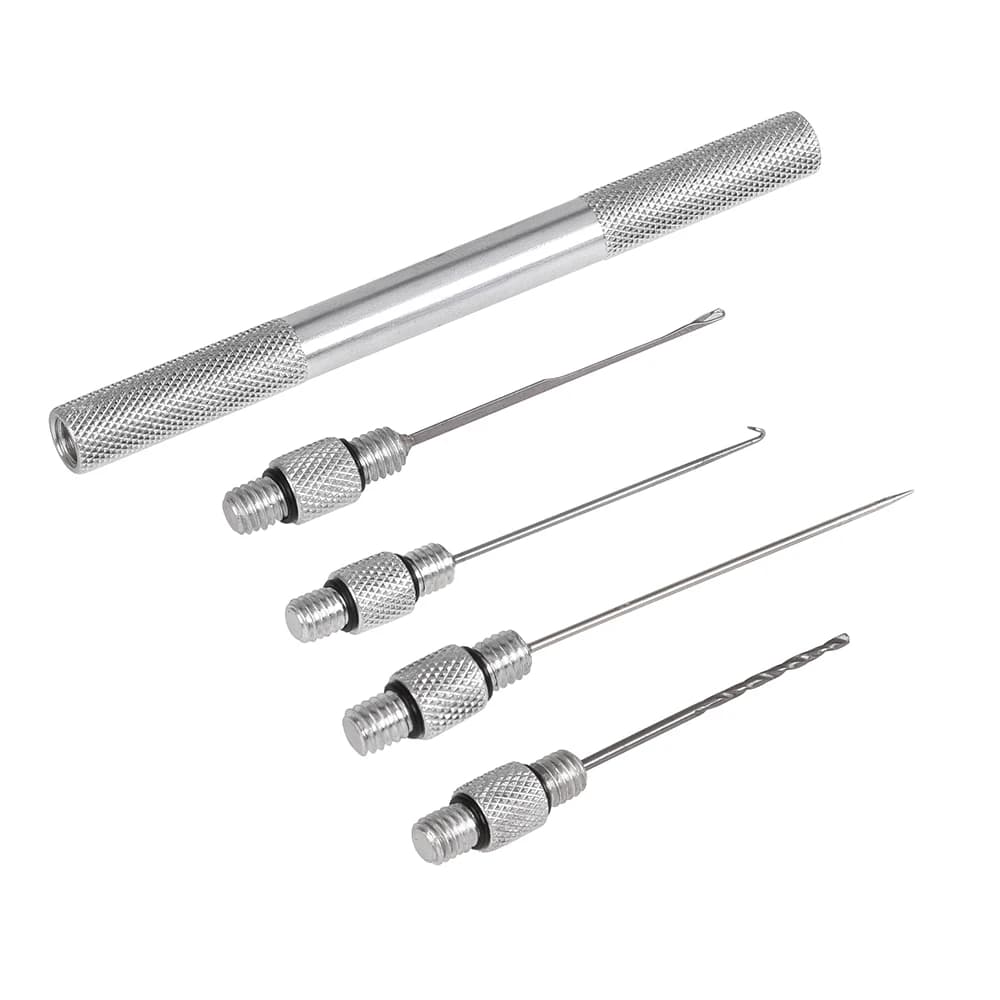 5-in-1 Carp Strong Fishing Rigging Bait Needle Kit Tool Set Bait Drill Stringer Needle with Nonslip Alloy Handle Fish Tools