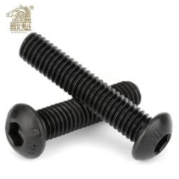 10-50pcs/lot ISO7380 Hex Screw M2 M2.5 M3 M4 M5 M6 M8 Black Button Head Hex Socket Cap Screw Hexagon Socket Round Head Screws
