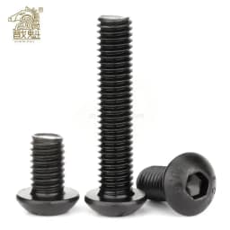 10-50pcs/lot ISO7380 Hex Screw M2 M2.5 M3 M4 M5 M6 M8 Black Button Head Hex Socket Cap Screw Hexagon Socket Round Head Screws