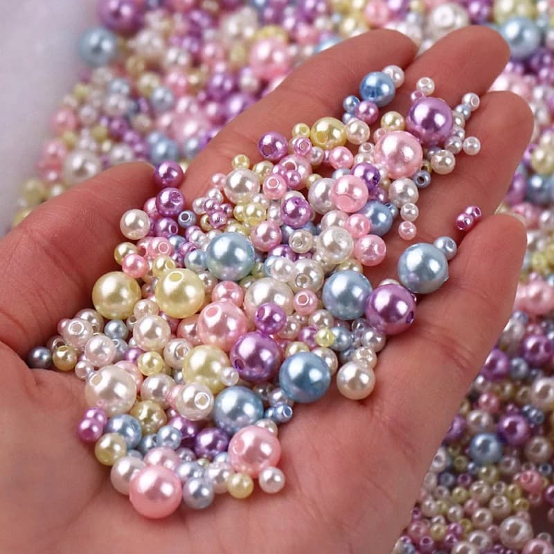 150pcs Mix 3-8mm Colorful Pearls Beads Imitation Plastic Beads for Needdlework Jewelry Making DIY Beacelet Necklace Findings