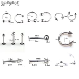 45/90Pcs Mixed Styles Stainless Steel Eyebrow Navel Belly Lip Tongue Nose Piercing Bar Ring Labret Barbell Tunnel Body Jewelry