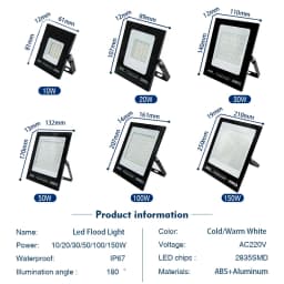10W 20W 30W 50W 100W 150W 200W Led Flood Light 220V Outdoor Floodlight Spotlight IP67 Waterproof Street Lamp Landscape Lighting