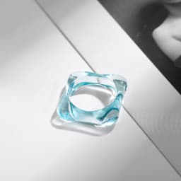 New Trendy Geometric Circle Stacked Finger Rings for Women Minimalist Transparent Multicolor Resin Acrylic Ring Korean Jewelry