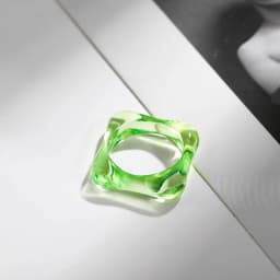 New Trendy Geometric Circle Stacked Finger Rings for Women Minimalist Transparent Multicolor Resin Acrylic Ring Korean Jewelry
