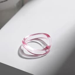 New Trendy Geometric Circle Stacked Finger Rings for Women Minimalist Transparent Multicolor Resin Acrylic Ring Korean Jewelry