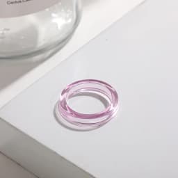 New Trendy Geometric Circle Stacked Finger Rings for Women Minimalist Transparent Multicolor Resin Acrylic Ring Korean Jewelry