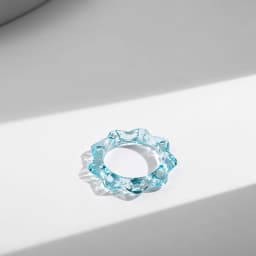 New Trendy Geometric Circle Stacked Finger Rings for Women Minimalist Transparent Multicolor Resin Acrylic Ring Korean Jewelry