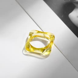 New Trendy Geometric Circle Stacked Finger Rings for Women Minimalist Transparent Multicolor Resin Acrylic Ring Korean Jewelry