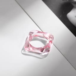 New Trendy Geometric Circle Stacked Finger Rings for Women Minimalist Transparent Multicolor Resin Acrylic Ring Korean Jewelry