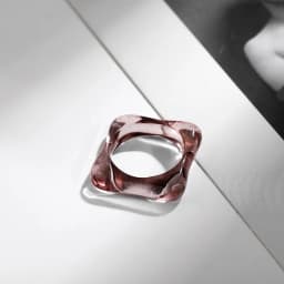 New Trendy Geometric Circle Stacked Finger Rings for Women Minimalist Transparent Multicolor Resin Acrylic Ring Korean Jewelry