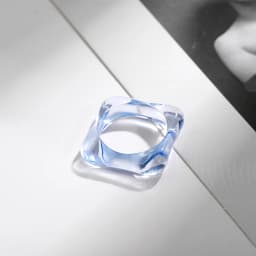 New Trendy Geometric Circle Stacked Finger Rings for Women Minimalist Transparent Multicolor Resin Acrylic Ring Korean Jewelry