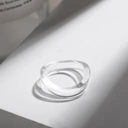 New Trendy Geometric Circle Stacked Finger Rings for Women Minimalist Transparent Multicolor Resin Acrylic Ring Korean Jewelry