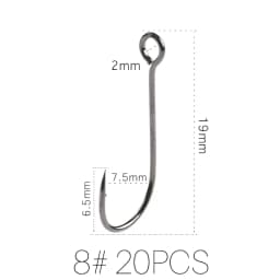 Supercontinent Barb Hook Fishing hook big ring Carbon Steel Single Hooks tackle Worm Hooks With big eyes Ring 20pcs
