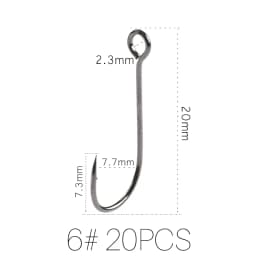 Supercontinent Barb Hook Fishing hook big ring Carbon Steel Single Hooks tackle Worm Hooks With big eyes Ring 20pcs
