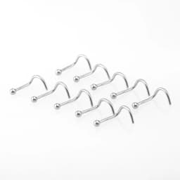 10pcs Stainless Steel Nose Stud Set Nose Piercing Set Nose Ring Nariz Bone Studs Screws for Man Women Nostril Body Jewelry 20G