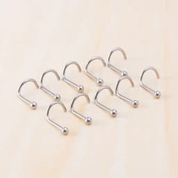 10pcs Stainless Steel Nose Stud Set Nose Piercing Set Nose Ring Nariz Bone Studs Screws for Man Women Nostril Body Jewelry 20G