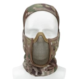 Tactical Balaclava Mesh Mask Airsoft Paintball Full Face Cover Ninja Style Hood Steel Metal Mask Foldable Design