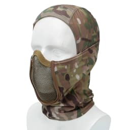 Tactical Balaclava Mesh Mask Airsoft Paintball Full Face Cover Ninja Style Hood Steel Metal Mask Foldable Design