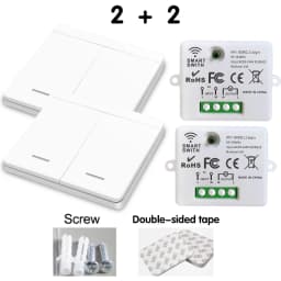 WIFI Mini switch Tuya Smart Life APP Push Button Light Switch RF 433Mhz Wall Panel DIY Relay Module Timer Google Home Alexa